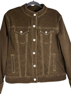 Vintage GAP Brown Corduroy Trucker Jacket Women’s XL Stretch Style 304772